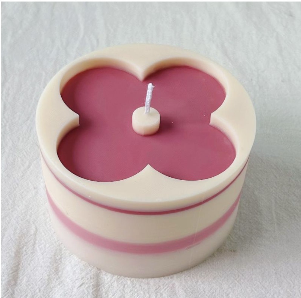 Pink Flower Candle
