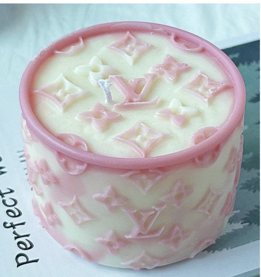 Pink Pattern Candle